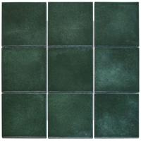 The Mosaic Factory Kasba Mozaïek Tegel Vierkant - Forest Green Mat Porselein 297x297 mm