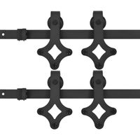 vidaXL Hardwaresets voor schuifdeuren 2 st 200 cm staal zwart - thumbnail