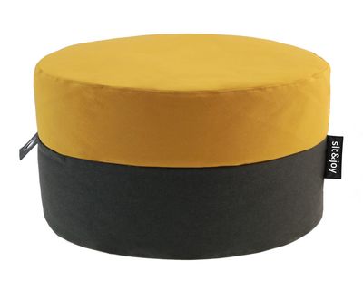 Poef 'Duo Rondo Big' Mustard - Geel - Weerbestendig - Sit&Joy