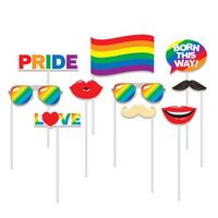 Photo Booth Set Rainbow Pride - 10 Stuks