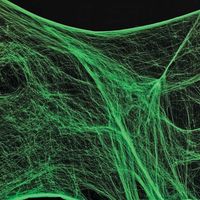 Decoratie spinnenweb/spinrag - 100 gram - glow in the dark - Halloween/horror versiering