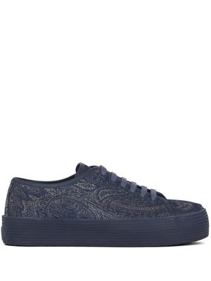 ETRO baskets en jean à imprimé cachemire - Bleu