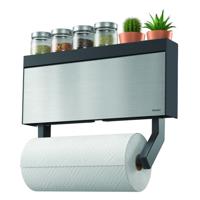 Metaltex kitchen helpers tango keukenrolhouder met snijhulp 38x6x17 cm rvs/grijs