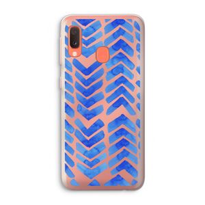 Blauwe pijlen: Samsung Galaxy A20e Transparant Hoesje