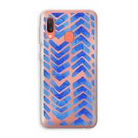 Blauwe pijlen: Samsung Galaxy A20e Transparant Hoesje