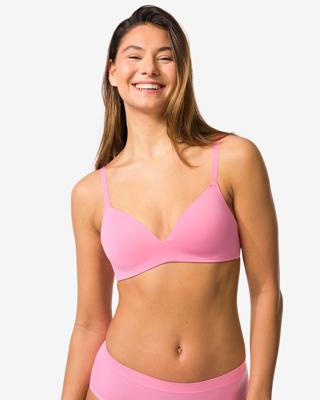 HEMA Voorgevormde bh zonder beugel micro roze (roze)
