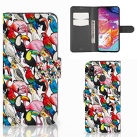 Samsung Galaxy A70 Telefoonhoesje met Pasjes Birds - thumbnail