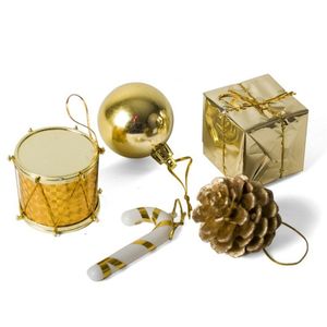 Kerststukje ornamenten - 20-delig - goud - plastic - 5 cm   -