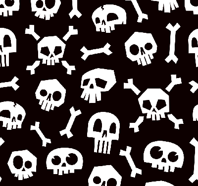 Halloween skelet met behang