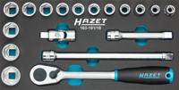 HAZET Dopsleutelset 163-191/18 · 1/2 inch (12,5 mm) vierkant hol · Buiten-zeskant-tractieprofiel · 18-delig · 10 - 27