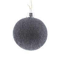 1x Grijze Cotton Balls kerstballen 6,5 cm kerstboomversiering