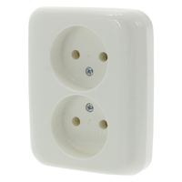 Busch-Jaeger SI Contactdoos | Inbouw | 2-voudig | Crème - 66.000.49
