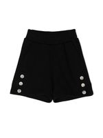 Balmain Kids short en coton à taille élastiquée - Noir