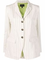 Emporio Armani blazer rayé à simple boutonnage - Tons neutres Emporio Armani blazer rayé à simple boutonnage - Tons neutres