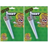 Nep Marihuana joint - 2x - 15 cm - Hippie / Sixties / Flower Power verkleed accessoires - Fopartikel