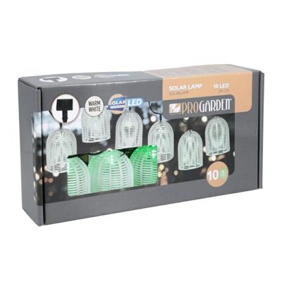 Feestverlichting lichtsnoer - groen - 10 LED lampen - warm wit - 270 cm - Solar