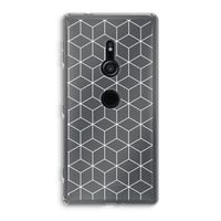 Zwart-witte kubussen: Sony Xperia XZ2 Transparant Hoesje