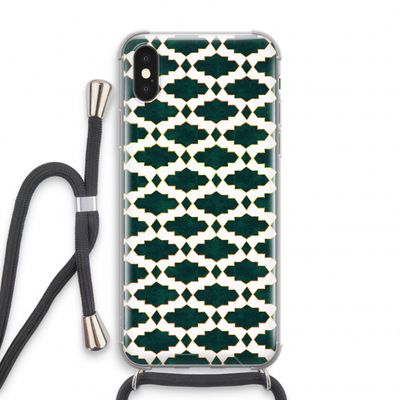 Moroccan tiles: iPhone X Transparant Hoesje met koord