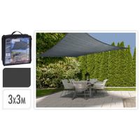 ProGarden Schaduwdoek vierkant 3x3 m donkergrijs