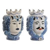 Home ESPRIT Blauw Wit Porselein 15 x 15 x 26 cm