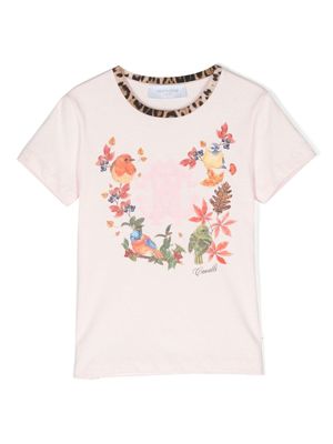Roberto Cavalli Junior t-shirt à imprimé graphique - Rose