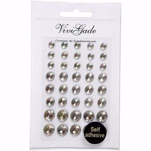Hobby/knutsel kristal plaksteentjes - 40x stuks - zilver - strass steentjes - Plak juwelen