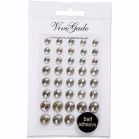 Hobby/knutsel kristal plaksteentjes - 40x stuks - zilver - strass steentjes - Plak juwelen