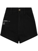 Dolce & Gabbana DGVIB3 short en jean à logo applqué - Noir - thumbnail