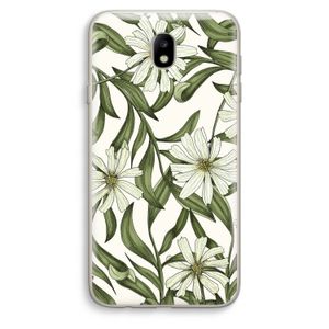 Wit bloemenpatroon: Samsung Galaxy J7 (2017) Transparant Hoesje