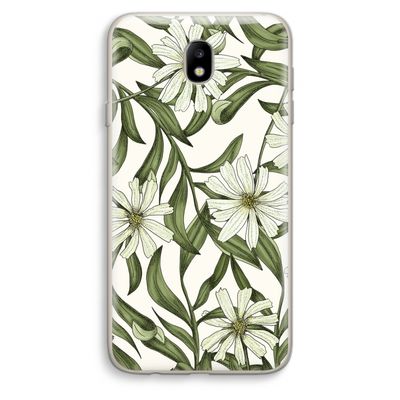 Wit bloemenpatroon: Samsung Galaxy J7 (2017) Transparant Hoesje