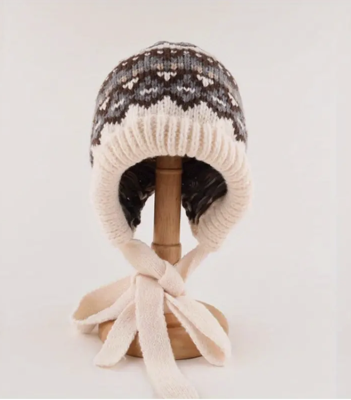 Boheemse Gebreide Muts Beige Bruin - Winter - Spiritueelboek.nl