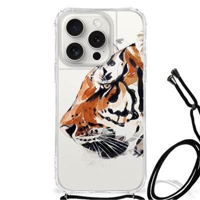 Back Cover iPhone 15 Pro Watercolor Tiger Back Cover iPhone 15 Pro Watercolor Tiger