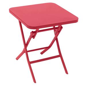Bijzettafel/tuin tafel Oase - metaal - rood - 40 x 40 x 45 cm - voor buiten - inklapbaar
