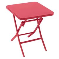 Bijzettafel/tuin tafel Oase - metaal - rood - 40 x 40 x 45 cm - voor buiten - inklapbaar