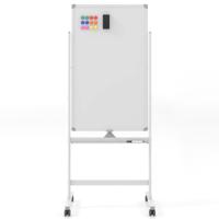 Draagbaar Rollend Whiteboard Omkeerbaar Droog Schoolbord Zwarte Markers en Lade Gum Magneten in Hoogte Verstelbaar Wit