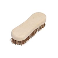 Schrobborstel van hout - met fiber/palmvezel luiwagen - 8-vorm bruin