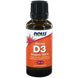 NOW Vitamine D3 druppels 1000IE (30 ml)