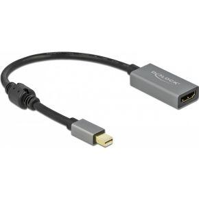 DeLOCK 66570 video kabel adapter 0,2 m Mini DisplayPort HDMI Type A (Standaard) Zwart, Grijs