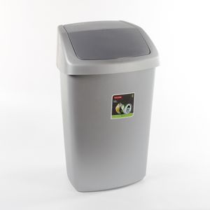 Afvalbak swing zilv/antr.50l