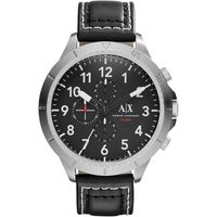 Horlogeband Armani Exchange AX1754 Leder Zwart 22mm
