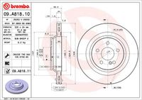 Remschijf BREMBO, Remschijftype: Binnen geventileerd, u.a. für Mercedes-Benz