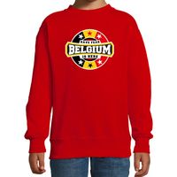 Have fear Belgium is here / Belgie supporter sweater rood voor kids