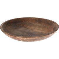 Kaarsenbord/decoratie schaal - mango hout - D40 x H7 cm