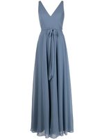 Marchesa Notte Bridesmaids robe longue à col v - Bleu