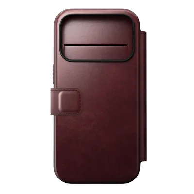 Nomad Horween lederen folio iPhone 17 Pro - Burgundy