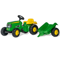 Rolly Toys traptrekker met aanhanger - John Deere RollyKid groen - thumbnail