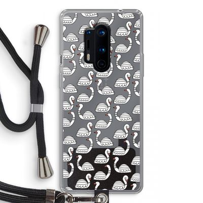 Zwanen: OnePlus 8 Pro Transparant Hoesje met koord