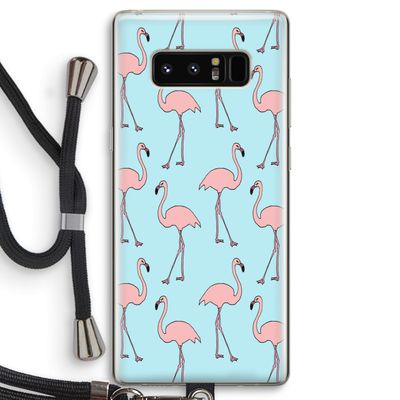 Anything Flamingoes: Samsung Galaxy Note 8 Transparant Hoesje met koord