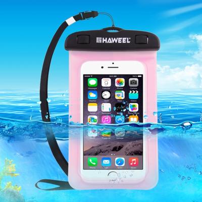 Transparante HAWEEL universeel Waterdicht tas met Lanyard voor iPhone 6 & 6 Plus / 6S & 6S Plus, Samsung Galaxy S6 / S5 / Note 5(roze)