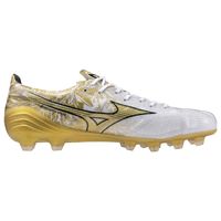 Mizuno Alpha Elite Gras Voetbalschoenen (FG) Wit Goud Zwart